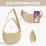 GoPaw Damen Halbmond Crossbody Schultertasche, Hobo Halfmoon Bag, Nylon Crossbody Bag Damen Halbmond Schultertasche mit verstellbarer Schultergurt, Einfarbige(Khaki)
