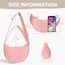GoPaw Damen Halbmond Crossbody Schultertasche, Hobo Halfmoon Bag, Nylon Crossbody Bag Damen Halbmond Schultertasche mit verstellbarer Schultergurt, Einfarbige(Rosa)