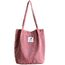 Funtlend Groß Umhängetasche Cord Tasche Damen Kord Handtasche Shopper Damen für Uni Arbeit Mädchen Schule (A-Pink)