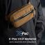 tomtoc X-Pac Sling Bag für Herren Damen, 3,5 Liter Bauchtasche Brusttasche Gürteltasche Schultertasche Umhängetasche Crossbody Bag mit RFID Schutz für Wandern Travel Reise Alltag, Braun