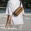 tomtoc X-Pac Sling Bag für Herren Damen, 3,5 Liter Bauchtasche Brusttasche Gürteltasche Schultertasche Umhängetasche Crossbody Bag mit RFID Schutz für Wandern Travel Reise Alltag, Braun