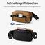 tomtoc X-Pac Bauchtasche für Herren Damen, 1,5 Liter Klein Travel Sling Bag Brusttasche Gürteltasche Schultertasche Umhängetasche mit RFID Schutz für Wandern Reise Alltag, Braun