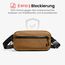 tomtoc X-Pac Sling Bag für Herren Damen, 3,5 Liter Bauchtasche Brusttasche Gürteltasche Schultertasche Umhängetasche Crossbody Bag mit RFID Schutz für Wandern Travel Reise Alltag, Braun