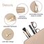 ZMDB Damen Klein Umhängetasche PU Leder Handytasche mit Handgelenkband & Verstellbar Abnehmbar Schultergurt, Damen Tasche Reißverschluss Crossbody Bag (Beige-Groß)