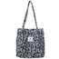 Bikasun Groß Umhängetasche Damen Cord Schultertasche Strandtasche Cord Tasche Crossbody Tasche Shopper Tote Bag Einkaufstasche Handtasche Shopper für Arbeit Einkaufen Schule Leopard Grau