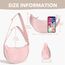 GoPaw Damen Halbmond Crossbody Schultertasche, Hobo Halfmoon Bag, Nylon Crossbody Bag Damen Halbmond Schultertasche mit verstellbarer Schultergurt, Einfarbige(Hellrosa)