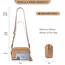 Roulens Damen Handy Umhängetasche,Veganem Leder Crossbody Schultertasche,Breiter Riemen Abendtasche mit drei Reißverschlussfächern Handtaschemit mit Kartenschlitz Verstellbar Abnehmbar Schultergurt