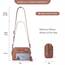 Roulens Damen Handy Umhängetasche,Veganem Leder Crossbody Schultertasche,Breiter Riemen Abendtasche mit drei Reißverschlussfächern Handtaschemit mit Kartenschlitz Verstellbar Abnehmbar Schultergurt