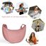 Aucuu Halbmond Crossbody Schultertasche für Damen, Klein mit Verstellbarer Schultergurt, Hobo Halfmoon Bag Einfarbige Messenger Bag für Reisen