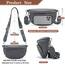 Rorimyth Bauchtasche Damen Dunkelgrau Umhängetasche Damen Klein Veganes Leder Handtasche Crossbody Bag Gürteltasche Brusttasche Hüfttasche