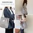 Bikasun Groß Umhängetasche Damen Cord Schultertasche Strandtasche Cord Tasche Crossbody Tasche Shopper Tote Bag Einkaufstasche Handtasche Shopper für Arbeit Einkaufen Schule, Hellgrau