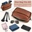 BROTOU Umhängetasche Damen Echtes Leder Crossbody Bag mit 2 Breitem Schultergurt Kartenhalter,Handtasche Leder Handy Umhängetasche Kleine Tasche Damen mit 3 Fächern(Rotbraun)