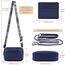 BROTOU Umhängetasche Damen Echtes Leder Crossbody Bag Damen mit 2 Breitem Schultergurt Kartenhalter,Handtasche Damen Leder Handy Umhängetasche Damen,Kleine Tasche Damen mit 3 Fächern(Dunkelblau)