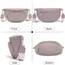 Rorimyth kleine Bauchtasche Damen Grau lila umhängetasche Damen klein Veganes Leder gürteltasche Handtasche Crossbody Bag