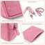 BROTOU Umhängetasche Damen Echtes Leder Crossbody Bag Damen mit 2 Breitem Schultergurt Kartenhalter,Handtasche Damen Leder Handy Umhängetasche Damen,Kleine Tasche Damen mit 3 Fächern(Hellrosa)