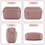 BROTOU Umhängetasche Damen Echtes Leder Crossbody Bag mit 2 Breitem Schultergurt Kartenhalter,Handtasche Leder Handy Umhängetasche, Kleine Tasche Damen mit 3 Fächern(Dunkelrosa)