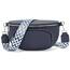 Rorimyth Bauchtasche Damen Dunkelblau Umhängetasche Damen Klein Veganes Leder Handtasche Crossbody Bag Gürteltasche Brusttasche Hüfttasche