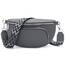 Rorimyth Bauchtasche Damen Dunkelgrau Umhängetasche Damen Klein Veganes Leder Handtasche Crossbody Bag Gürteltasche Brusttasche Hüfttasche