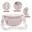 Rorimyth kleine Bauchtasche Damen Hellrosa umhängetasche Damen klein Veganes Leder gürteltasche Handtasche Crossbody Bag