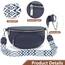 Rorimyth Bauchtasche Damen Dunkelblau Umhängetasche Damen Klein Veganes Leder Handtasche Crossbody Bag Gürteltasche Brusttasche Hüfttasche