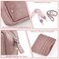 BROTOU Umhängetasche Damen Echtes Leder Crossbody Bag mit 2 Breitem Schultergurt Kartenhalter,Handtasche Leder Handy Umhängetasche, Kleine Tasche Damen mit 3 Fächern(Dunkelrosa)