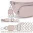 Rorimyth kleine Bauchtasche Damen Hellrosa umhängetasche Damen klein Veganes Leder gürteltasche Handtasche Crossbody Bag