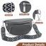 Rorimyth Bauchtasche Damen Dunkelgrau Umhängetasche Damen Klein Veganes Leder Handtasche Crossbody Bag Gürteltasche Brusttasche Hüfttasche