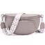 Rorimyth kleine Bauchtasche Damen Grau lila umhängetasche Damen klein Veganes Leder gürteltasche Handtasche Crossbody Bag