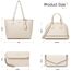 Bagsure Handtasche Damen Schultertasche Handtaschen Tragetasche Damen 4-teiliges Set für Büro Schule Einkauf Reise Geschenk (Beige)