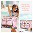 Lekespring Strandtasche Damen Groß mit Reißverschluss, Vielseitiger Damen Shopper Badetasche Saunatasche Reisetasche Tote Bag für Strand Reisen Einkaufen Sport u.Arbeit (Rosa Weidenzweig)