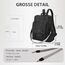 Leathario Rucksakck Damen Wasserdicht,Veganes Leder Cityrucksack,Rucksackhandtasche Mittelgroß, Diebstahlsich Tagesrucksack für Büro,Pendeln,Arbeit,Leicht Elegant Backpack Women Groß für Reise,Schwarz