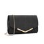 Miss Lulu Damen Umschlag Schwarz Clutch Elegant Abendtasche Brauttasche Umschlag Clutch Tasche Handtasche mit Kette für Hochzeit Party Prom