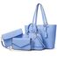 Bagsure Handtasche Damen Schultertasche Handtaschen Tragetasche Damen 4-teiliges Set für Büro Schule Einkauf Reise Geschenk (Blau)