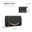 Miss Lulu Damen Umschlag Schwarz Clutch Elegant Abendtasche Brauttasche Umschlag Clutch Tasche Handtasche mit Kette für Hochzeit Party Prom