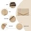 Miss Lulu Damen Umschlag Clutch Elegant Abendtasche Brauttasche Umschlag Clutch Tasche Handtasche mit Kette für Hochzeit Party Prom Helles Khaki