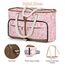 Lekespring Strandtasche Damen Groß mit Reißverschluss, Vielseitiger Damen Shopper Badetasche Saunatasche Reisetasche Tote Bag für Strand Reisen Einkaufen Sport u.Arbeit (Rosa Weidenzweig)