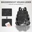 Leathario Rucksakck Damen Wasserdicht,Veganes Leder Cityrucksack,Rucksackhandtasche Mittelgroß, Diebstahlsich Tagesrucksack für Büro,Pendeln,Arbeit,Leicht Elegant Backpack Women Groß für Reise,Schwarz
