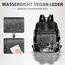 Leathario Rucksakck Damen Wasserdicht,Veganes Leder Cityrucksack,Rucksackhandtasche Mittelgroß, Diebstahlsich Tagesrucksack für Büro,Pendeln,Arbeit,Leicht Elegant Backpack Women Groß für Reise,Schwarz