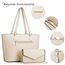 Bagsure Handtasche Damen Schultertasche Handtaschen Tragetasche Damen 4-teiliges Set für Büro Schule Einkauf Reise Geschenk (Beige)