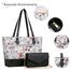 Bagsure Handtasche Damen Schultertasche Handtaschen Tragetasche Damen 4-teiliges Set für Büro Schule Einkauf Reise Geschenk (Blumen)