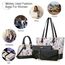 Bagsure Handtasche Damen Schultertasche Handtaschen Tragetasche Damen 4-teiliges Set für Büro Schule Einkauf Reise Geschenk (Blumen)