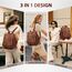 Leathario Rucksakck Damen Set Wasserdicht,Veganes Leder Cityrucksack,Rucksackhandtasche Mittelgroß, Diebstahlsich Tagesrucksack für Büro,Pendeln,Arbeit,Leicht Elegant Backpack Women Groß für Reise