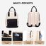 LOVEVOOK 13,3 Zoll Rucksack Damen Klein, Wasserdicht Cityrucksack Handtasche 2 in 1, Mini Tasche Daypack Backpack Women Elegant für Freizeit Schule Reisen Arbeit, Schwarz Beige