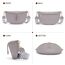 Vezluax 30x20cm umhängetasche Damen Bauchtasche Damen Groß Vegan Leder Crossbody Bag stylisch Frauen mit breitem Gurt Grau