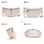 Vezluax 30x20cm umhängetasche Damen Bauchtasche Damen Groß Vegan Leder Crossbody Bag stylisch Gürteltasche Brusttasche Frauen mit breitem Gurt Beige-Silber