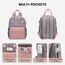 LOVEVOOK 13,3 Zoll Rucksack Damen Klein, Wasserdicht Cityrucksack Handtasche 2 in 1, Mini Tasche Daypack Backpack Women Elegant für Freizeit Schule Reisen Arbeit, Rosa Grau