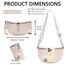 Vezluax 30x20cm umhängetasche Damen Bauchtasche Damen Groß Vegan Leder Crossbody Bag stylisch Gürteltasche Brusttasche Frauen mit breitem Gurt Beige-Silber