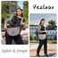 Vezluax 30x20cm umhängetasche Damen Bauchtasche Damen Groß Vegan Leder Crossbody Bag stylisch Frauen mit breitem Gurt Grau