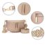 Vezluax 30x20cm umhängetasche Damen Bauchtasche Damen Groß Vegan Leder Crossbody Bag stylisch Muttertags geschenke für frauen mit breitem Gurt Pearl Gold (Shiny Effect)