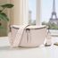 Vezluax 30x20cm umhängetasche Damen Bauchtasche Damen Groß Vegan Leder Crossbody Bag stylisch Gürteltasche Brusttasche Frauen mit breitem Gurt Beige-Silber